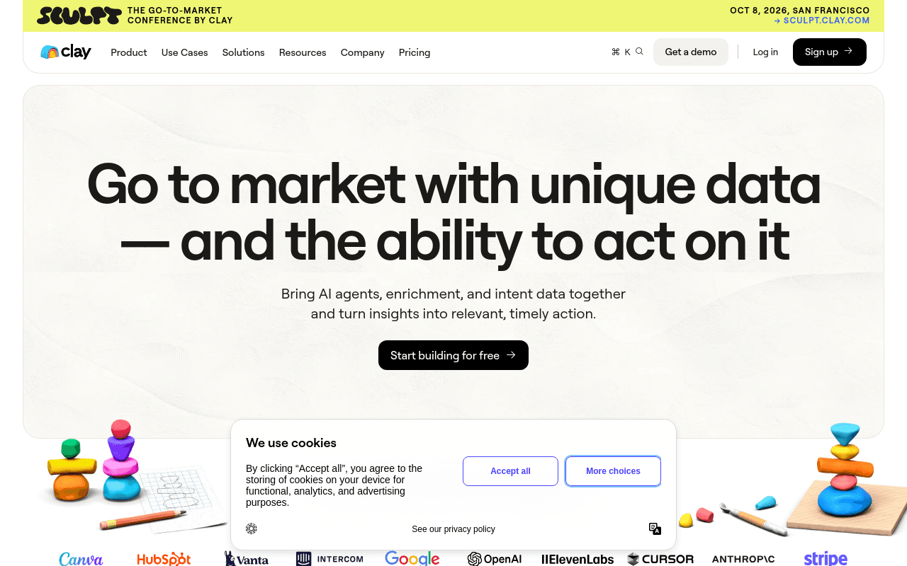 Clay homepage