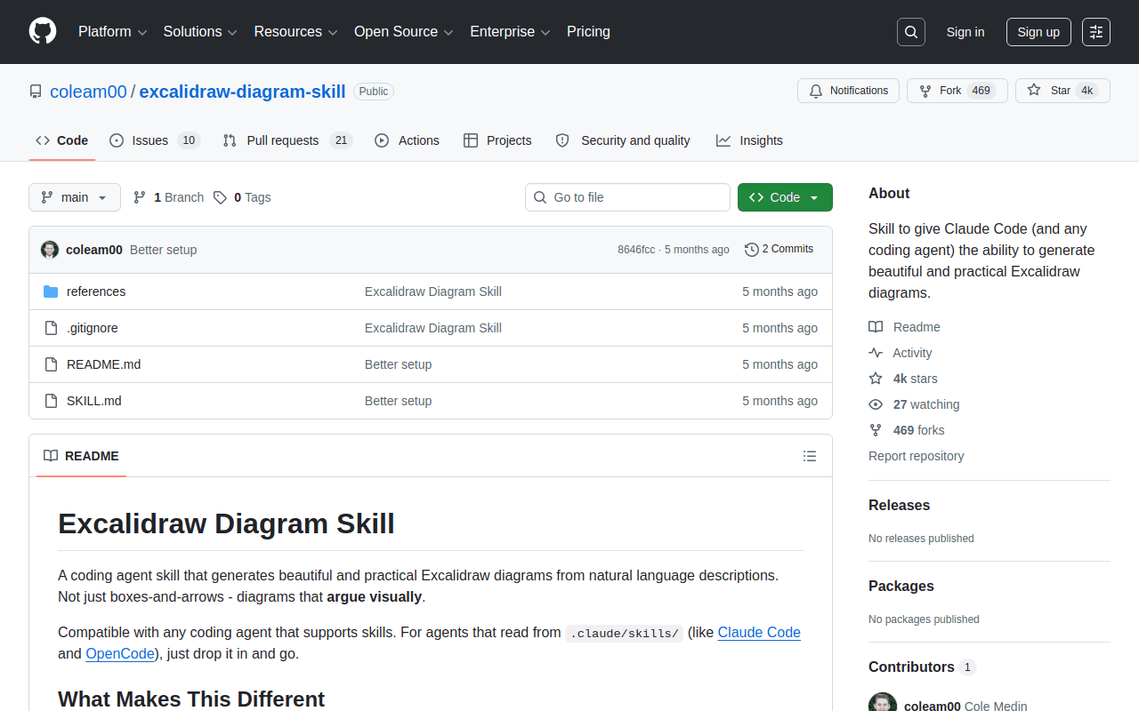 Dépôt du skill de diagrammes Excalidraw