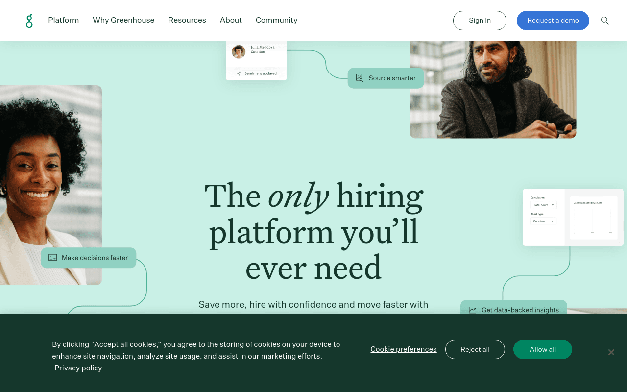 Greenhouse homepage