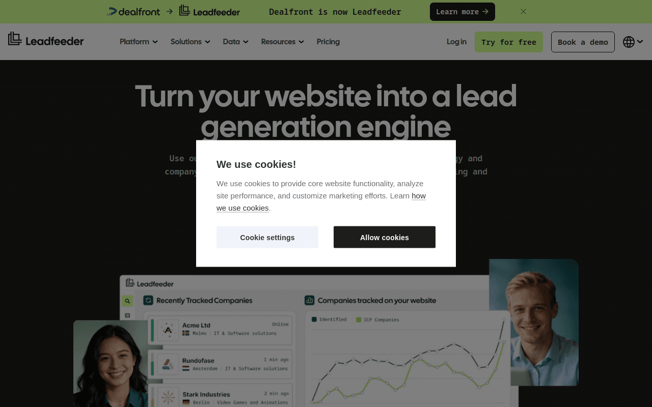 Leadfeeder homepage