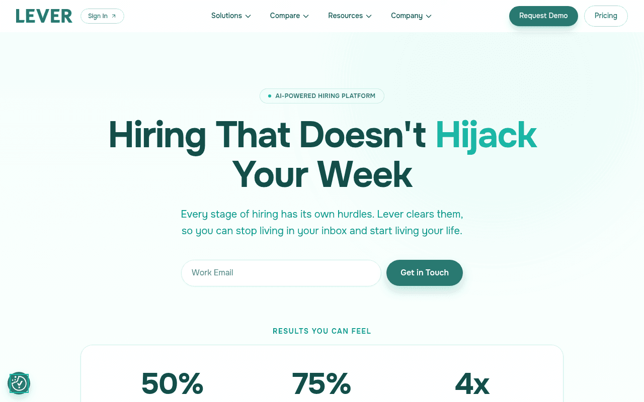 Lever homepage