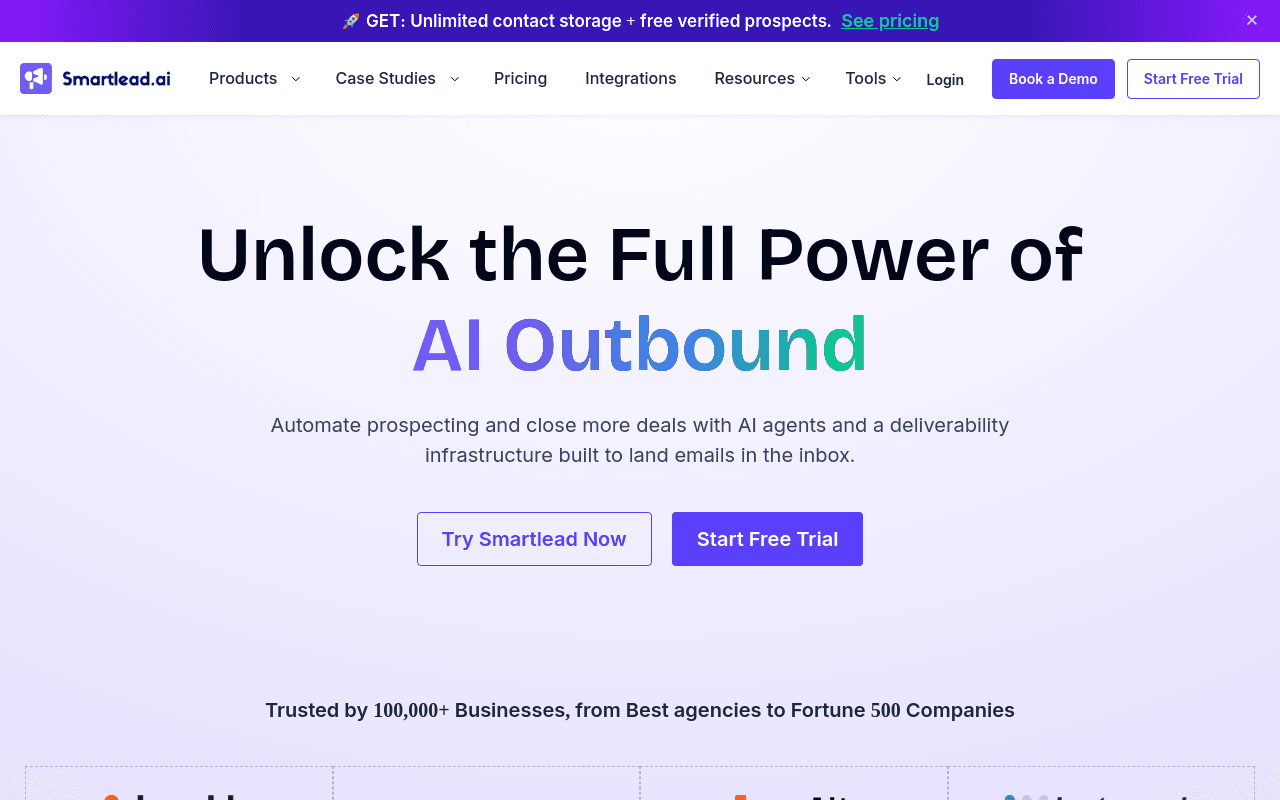 Smartlead homepage