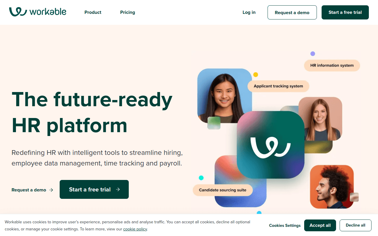 Workable homepage