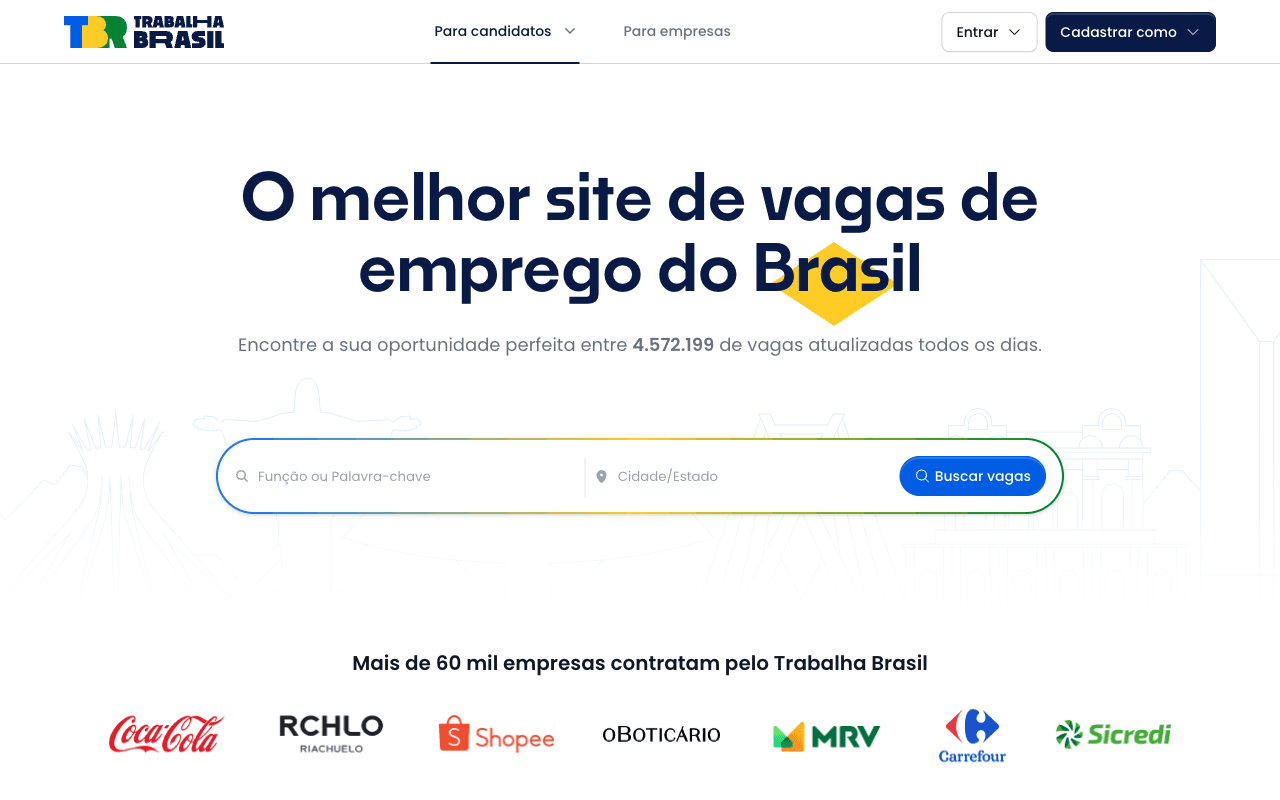 Trabalha Brasil ana sayfası