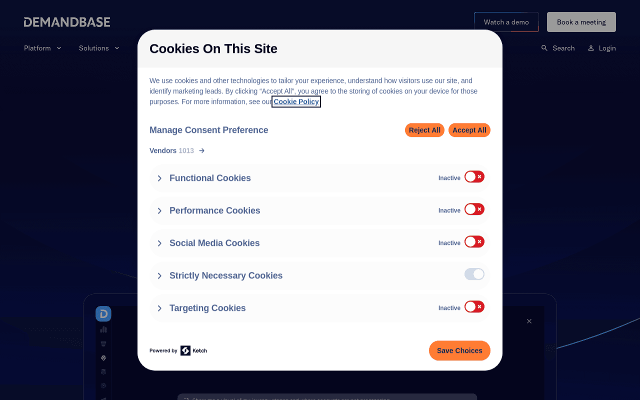 Demandbase homepage — account-based go-to-market platform